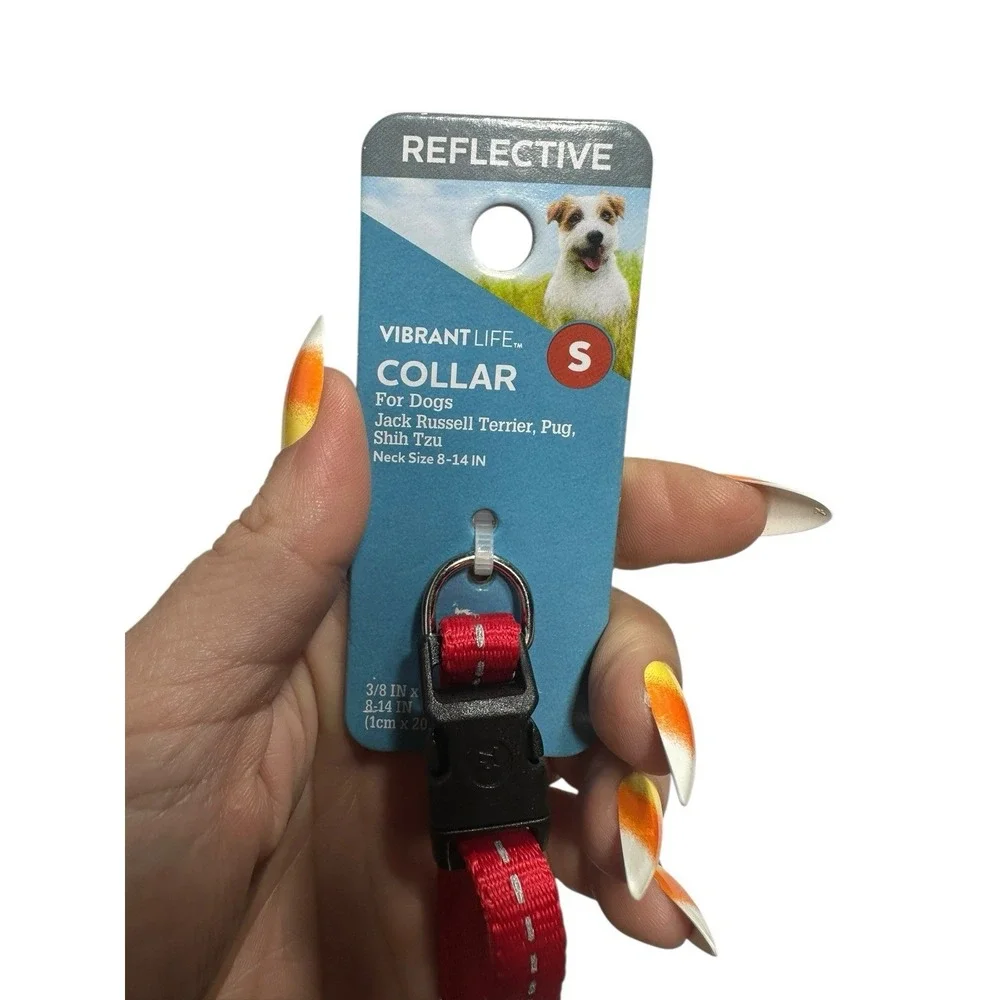VIBRANT LIFE dog collar SIZE SMALL neck size 10-20 in‎ 10-20 lb reflective